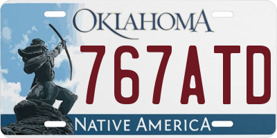 OK license plate 767ATD