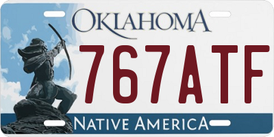 OK license plate 767ATF