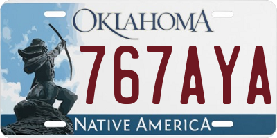 OK license plate 767AYA