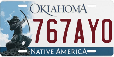 OK license plate 767AYO