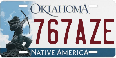 OK license plate 767AZE