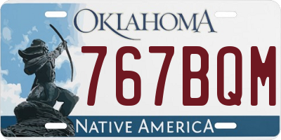 OK license plate 767BQM