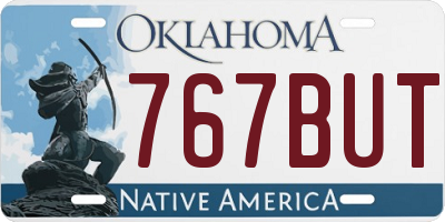 OK license plate 767BUT
