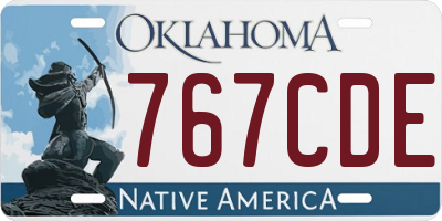 OK license plate 767CDE
