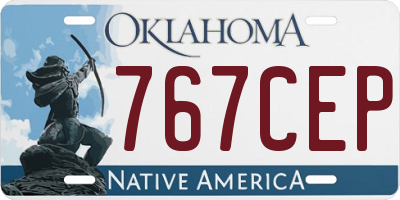 OK license plate 767CEP