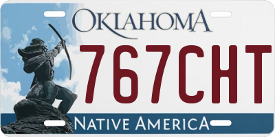 OK license plate 767CHT