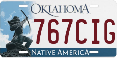 OK license plate 767CIG