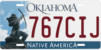 OK license plate 767CIJ