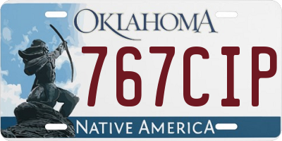 OK license plate 767CIP