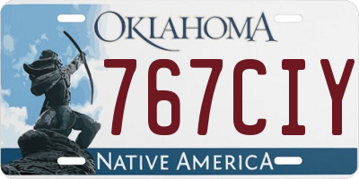 OK license plate 767CIY