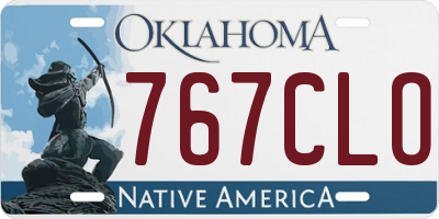 OK license plate 767CLO