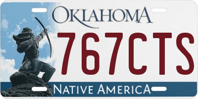 OK license plate 767CTS