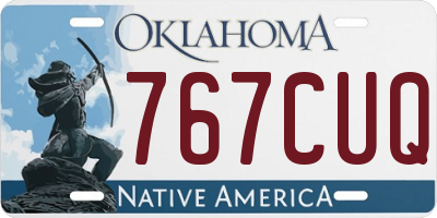 OK license plate 767CUQ