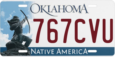 OK license plate 767CVU