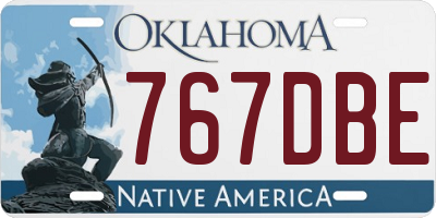 OK license plate 767DBE