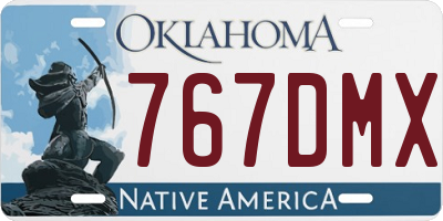 OK license plate 767DMX