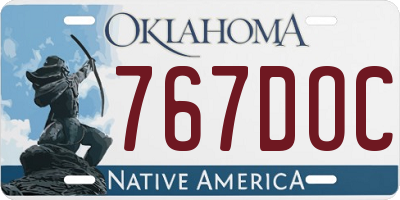 OK license plate 767DOC
