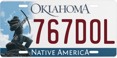 OK license plate 767DOL