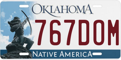 OK license plate 767DOM