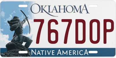 OK license plate 767DOP