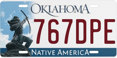 OK license plate 767DPE