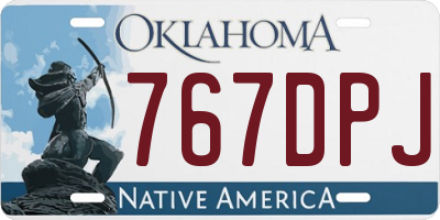 OK license plate 767DPJ