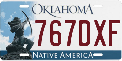 OK license plate 767DXF