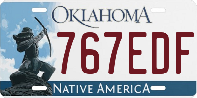 OK license plate 767EDF