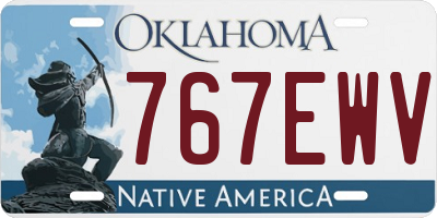 OK license plate 767EWV