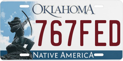 OK license plate 767FED