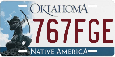 OK license plate 767FGE