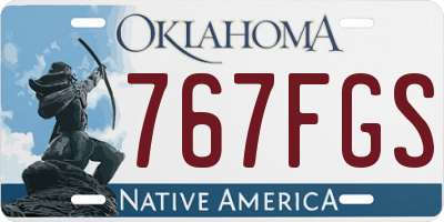 OK license plate 767FGS