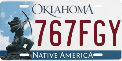 OK license plate 767FGY