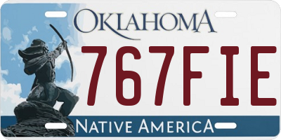 OK license plate 767FIE