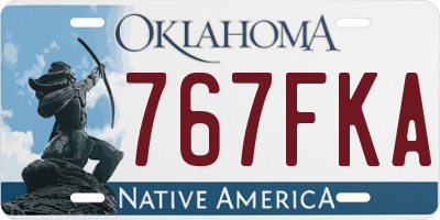 OK license plate 767FKA