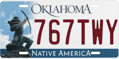 OK license plate 767TWY