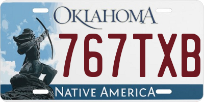 OK license plate 767TXB
