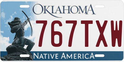 OK license plate 767TXW