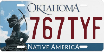 OK license plate 767TYF