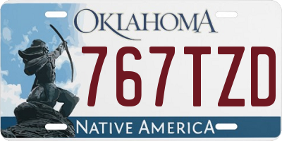 OK license plate 767TZD