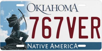 OK license plate 767VER