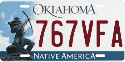 OK license plate 767VFA