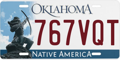 OK license plate 767VQT
