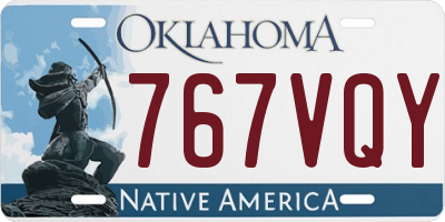 OK license plate 767VQY