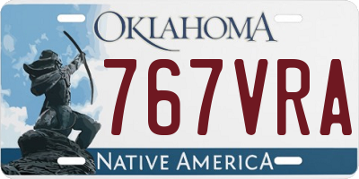 OK license plate 767VRA