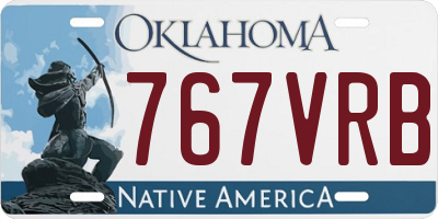 OK license plate 767VRB