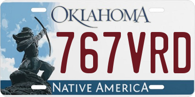 OK license plate 767VRD