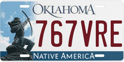 OK license plate 767VRE