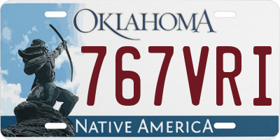OK license plate 767VRI