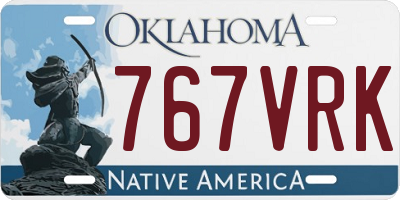 OK license plate 767VRK